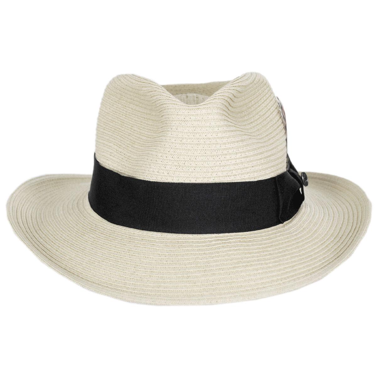 Jaxon Hats | Wholesale Summer C-Crown Toyo Straw Fedora Hat B2B Pre-Pack | B2B129010 | front | IVORY