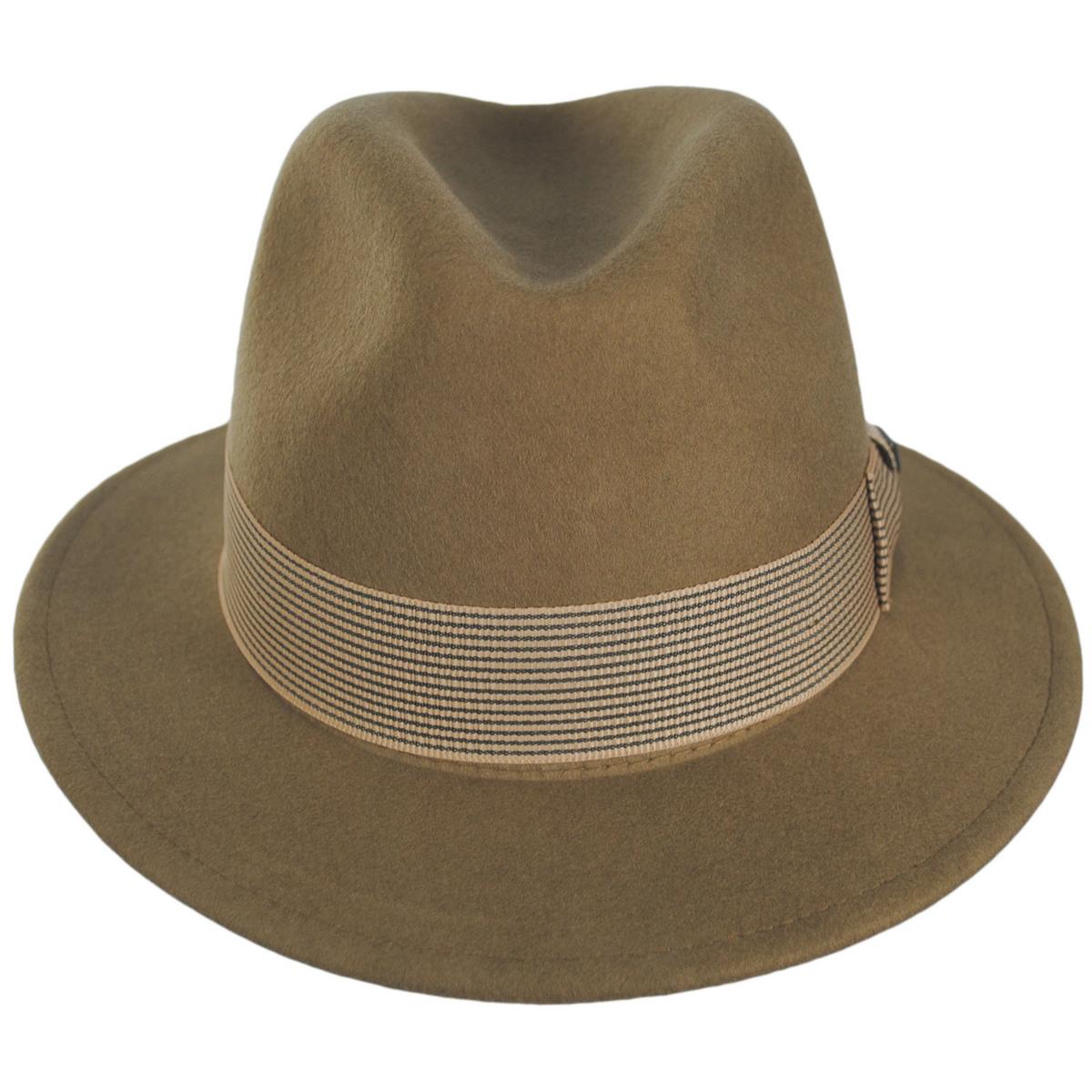 BRIXTON HATS | Roma Wool Felt Fedora Hat | 135664 | front | DUNE