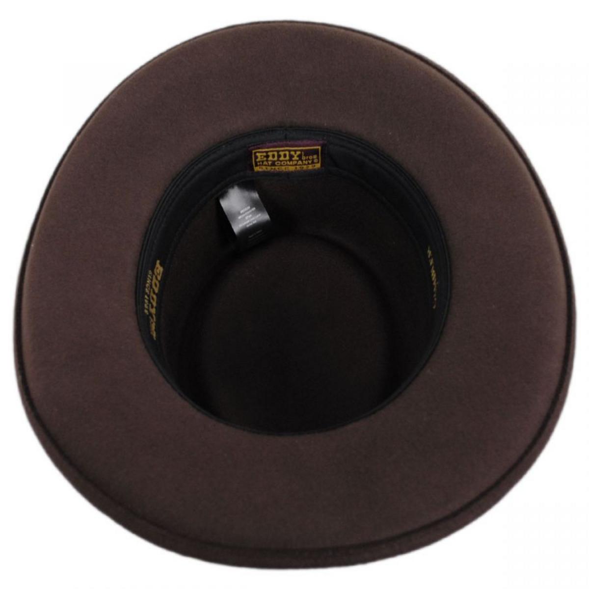 Eddy Bros | Western Wool Felt Gambler Hat | 130175 | under | BROWN