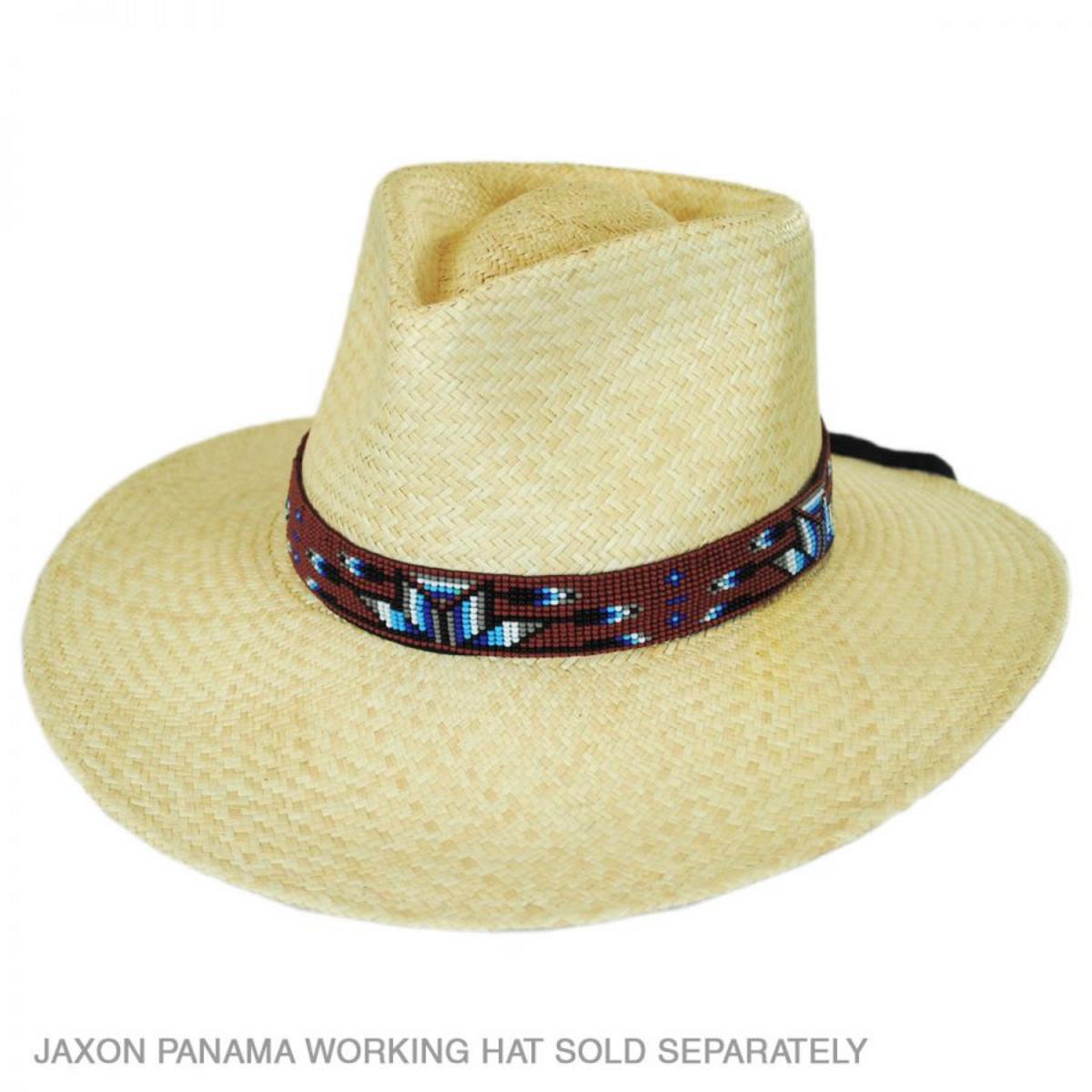 Demi-Star and Feather Beaded Hat Band