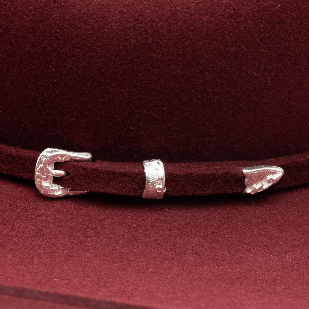 Charlie 1 Horse | The Cowgirl Wool Felt Western Hat | 124985 | detailthree | CRANBERRY