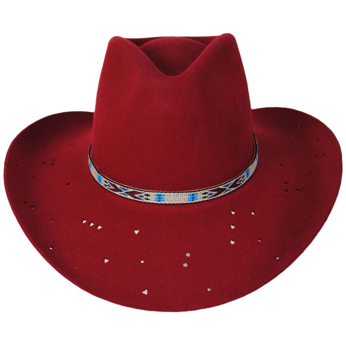 Charlie 1 Horse | Wild Horses Wool Felt Western Hat | 124967 | front | RED