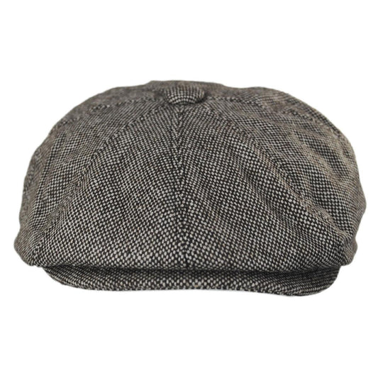 Jaxon Hats | Wholesale Marl Tweed Wool Blend Newsboy Cap B2B Pre-Pack | B2B167787 | front | BROWN