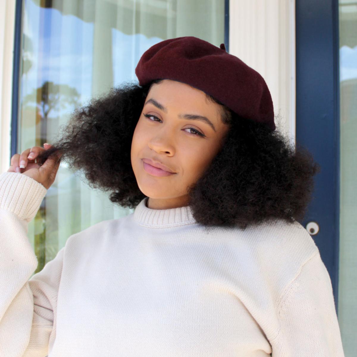 Village Hat Shop | Wool Fashion Beret | 152500 | lsfone | WINE