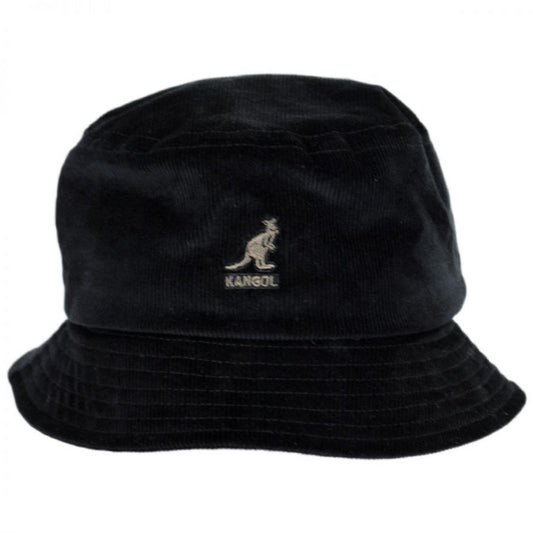 Kangol | Corduroy Cotton Blend Bucket Hat | 185710 | front | BLACK