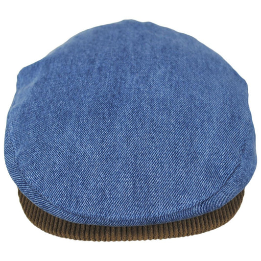 BRIXTON HATS | Denim & Corduroy Hooligan Ivy Cap | 161566 | front | DENIM RINSE/WOODSMOKE