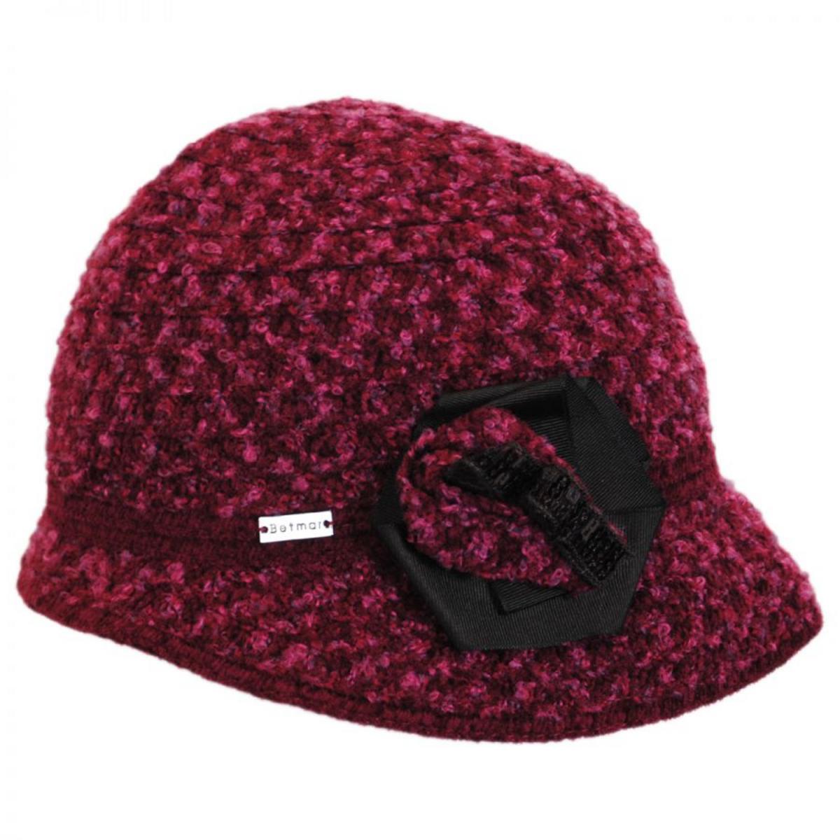 Betmar | Willow Knit Cloche Hat | 106017 | profile | BORDEAUX MULTI