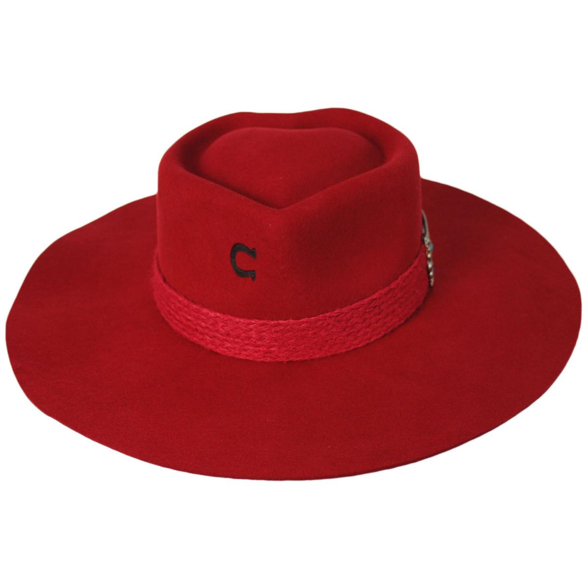 Charlie 1 Horse | Fling Wool Felt Rancher Fedora Hat | 124974 | front | RED