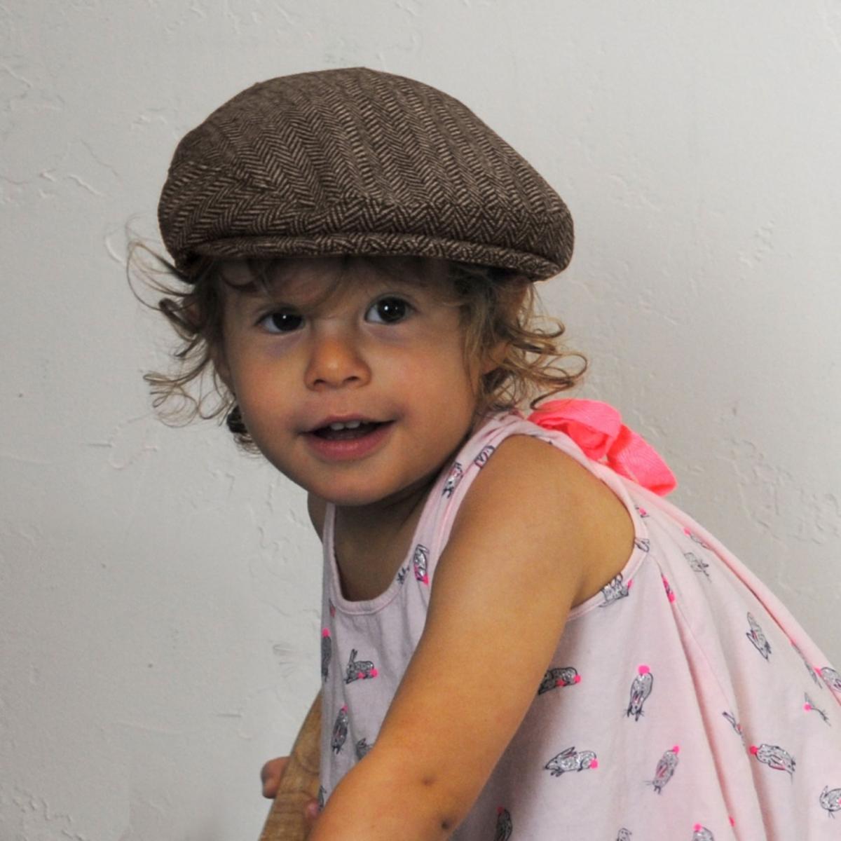 Jaxon Hats | Baby Herringbone Wool Blend Ivy Cap | 512111 | lsftwo | BROWN