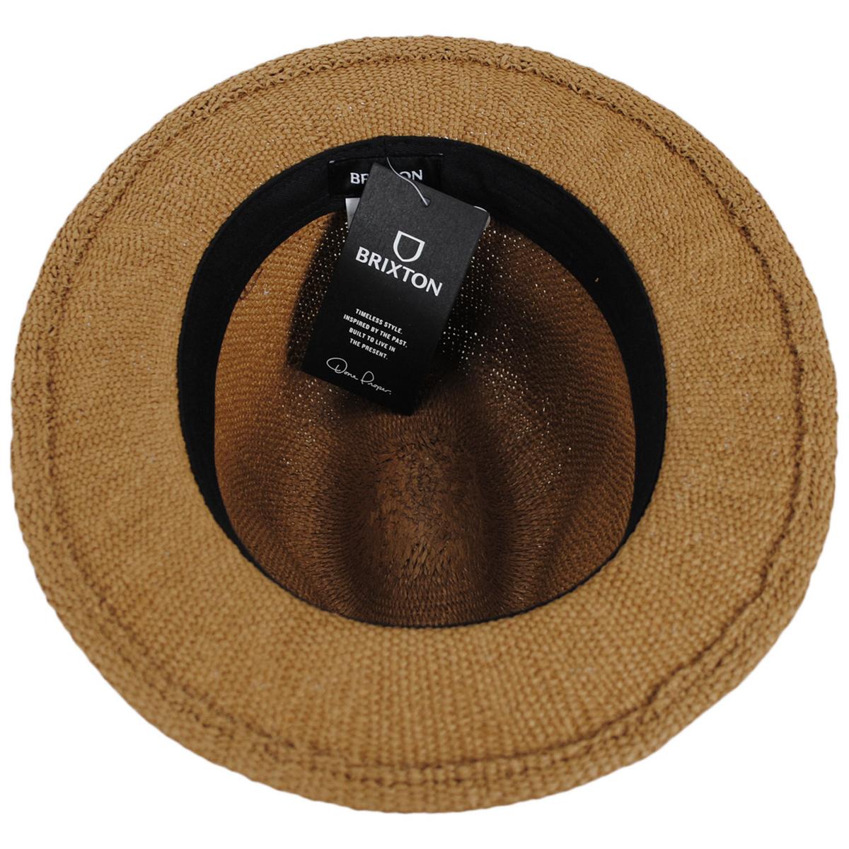 BRIXTON HATS | Roma Bangora Straw Fedora Hat | 128362 | under | COFFEE