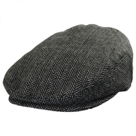 Jaxon Hats | Kid's Herringbone Wool Blend Ivy Cap | 512104 | lead | CHARCOAL