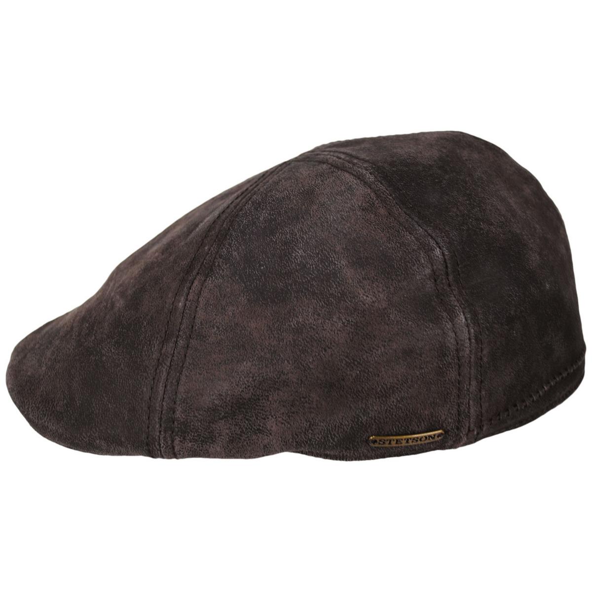Stetson | Distressed Pigskin Leather Pub Ivy Cap | 160196 | profile | BROWN
