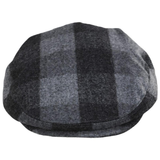 Baskerville Hat Company | Basset Wool Check Ivy Cap | 167663 | front | GREY