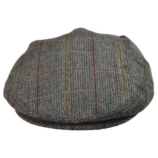 Jaxon Hats | Wholesale Tweed Wool Blend Ivy Cap B2B Pre-Pack | B2B167752 | front | BROWN/GREY
