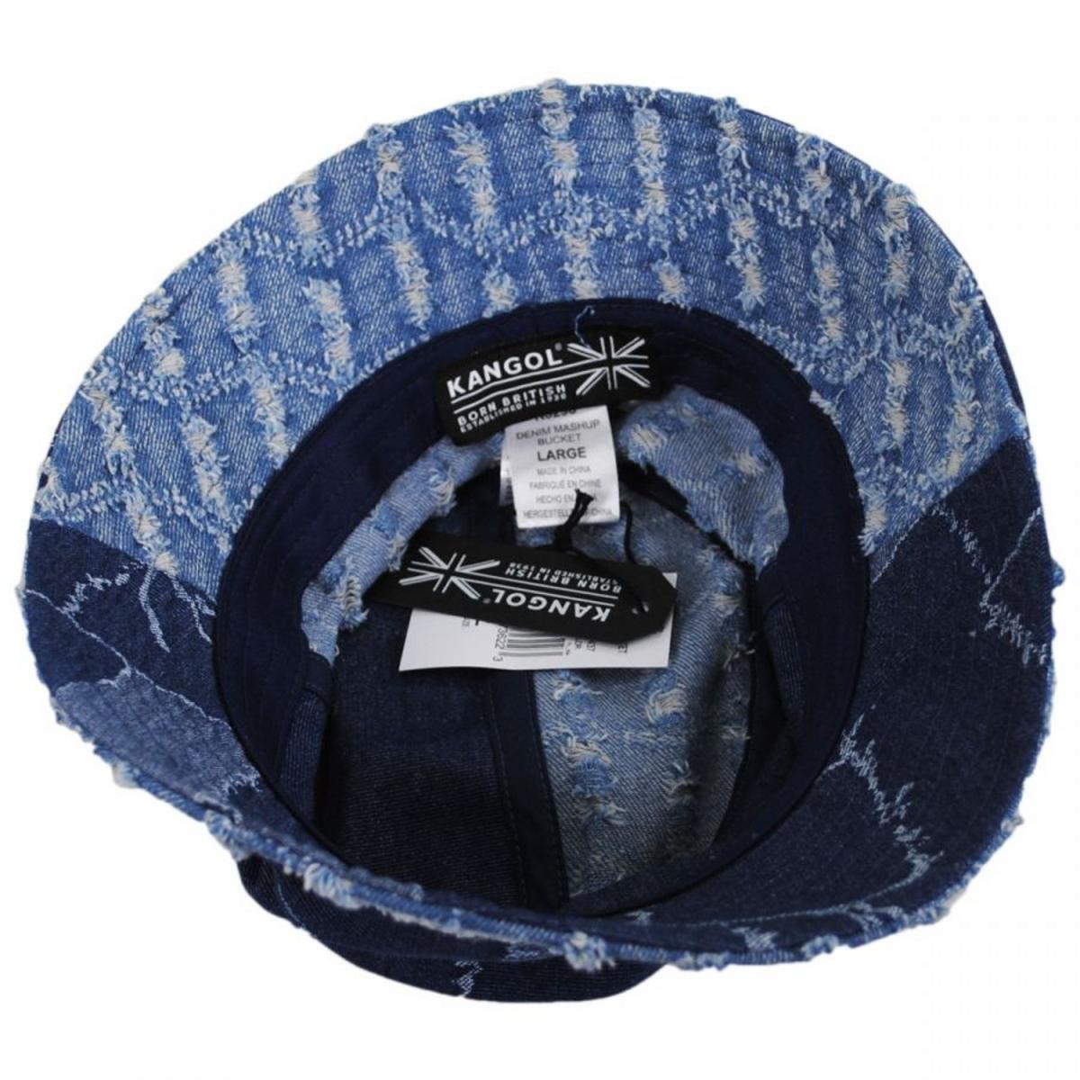Kangol | Patchwork Mashup Denim Cotton Bucket Hat | 185777 | under | MEDIUM BLUE