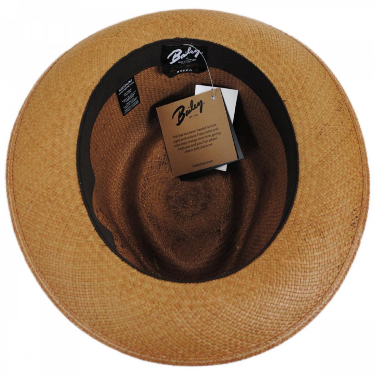 Bailey 1922 | Tessier Panama Straw Fedora Hat | 127804 | under | ANTIQUED SIENNA