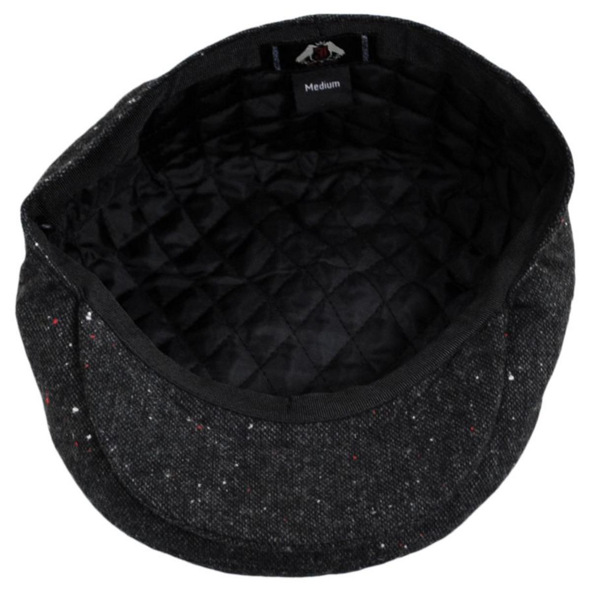 Jaxon Hats | Blackheath Marl Tweed Wool Blend Ivy Cap | 167582 | under | BLACK