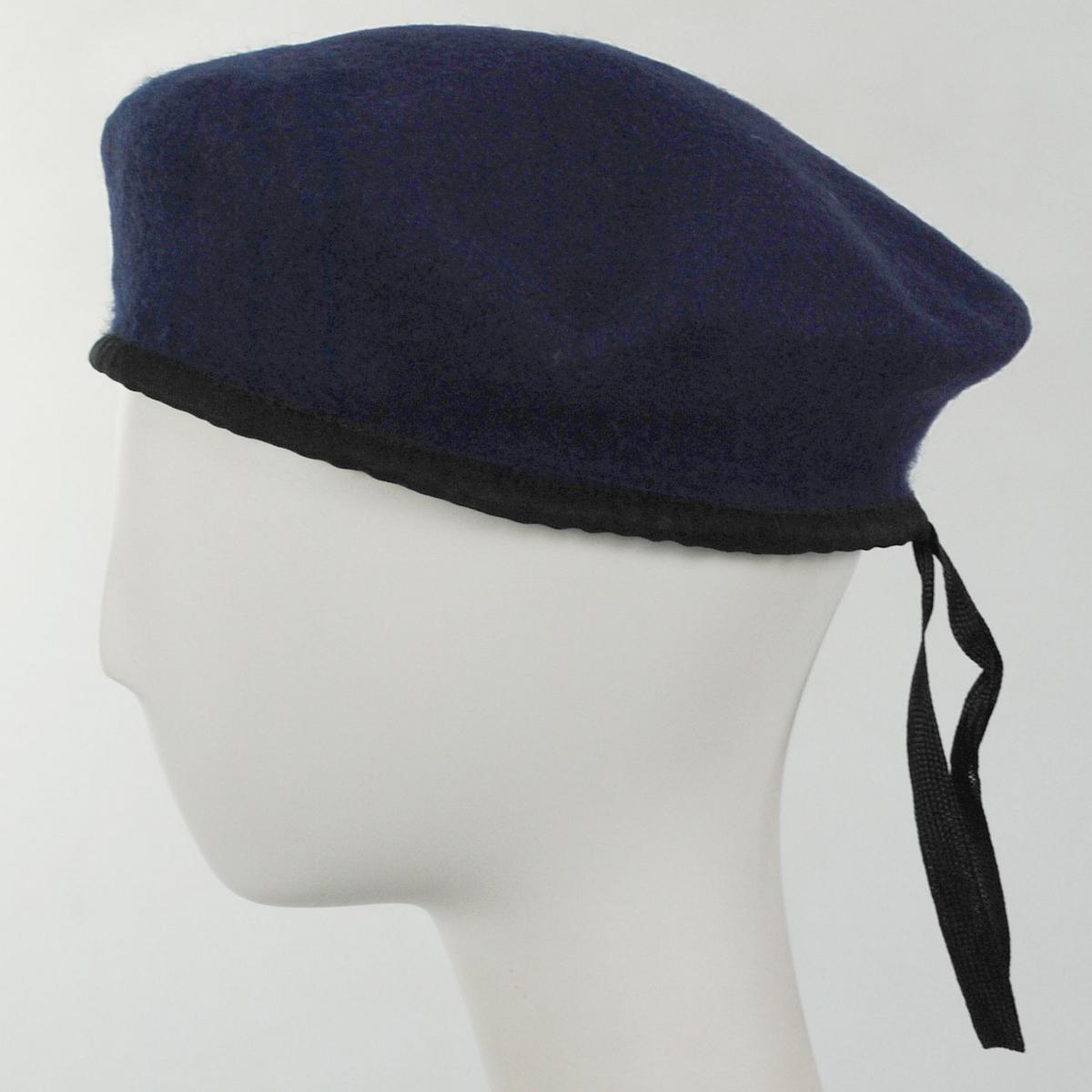 Village Hat Shop | Wool Military Beret | 152540 | profile | NAVY BLUE