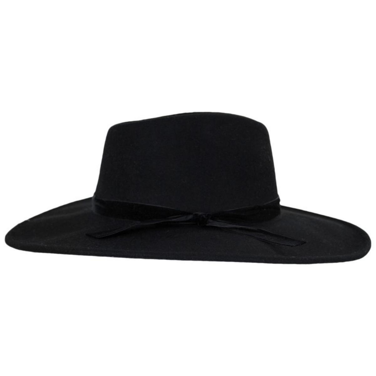 Scala | Calista Wide Brim Wool Felt Fedora Hat | 123420 | profile | BLACK