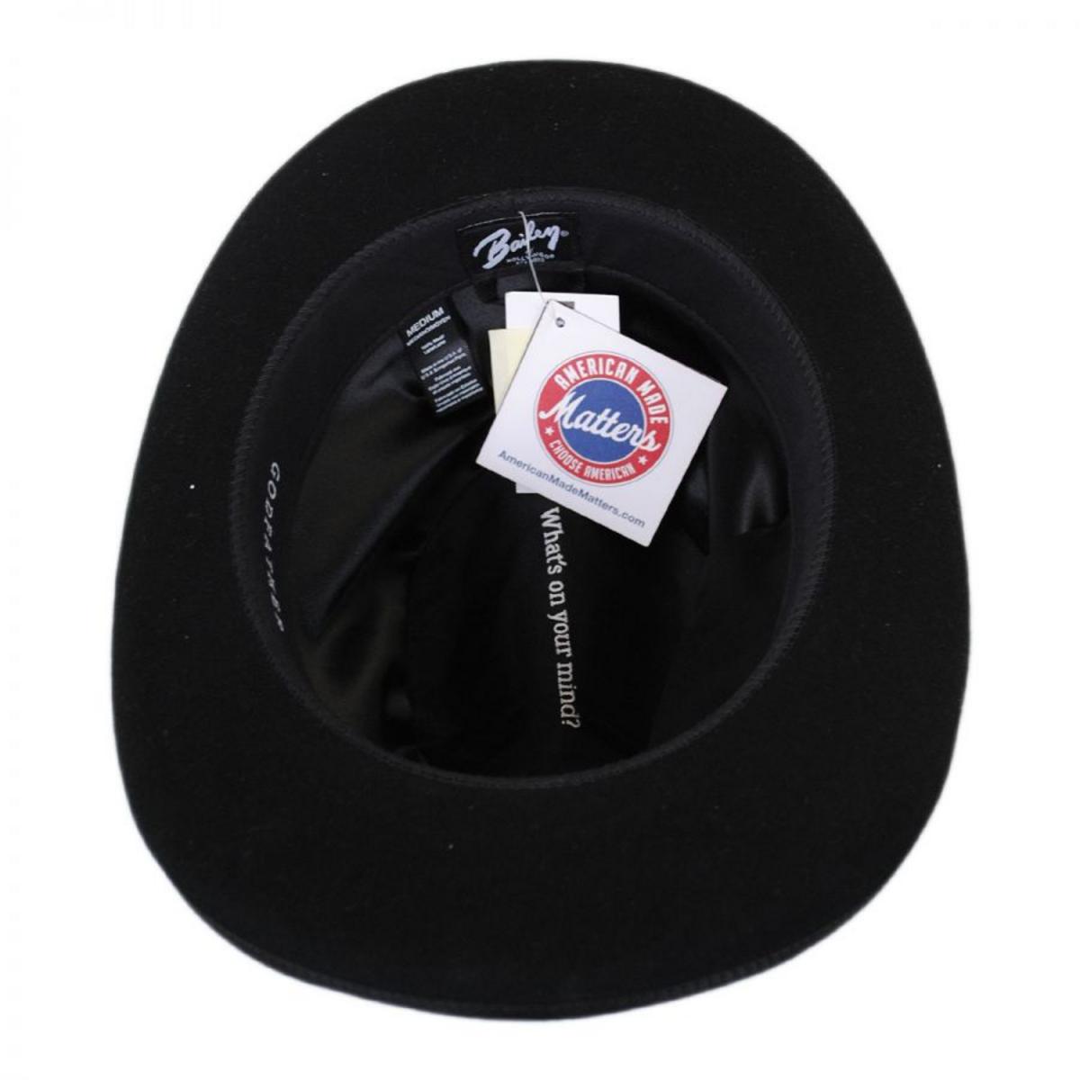 Bailey 1922 | Heritage Wool Felt Godfather Hat | 130052 | under | BLACK