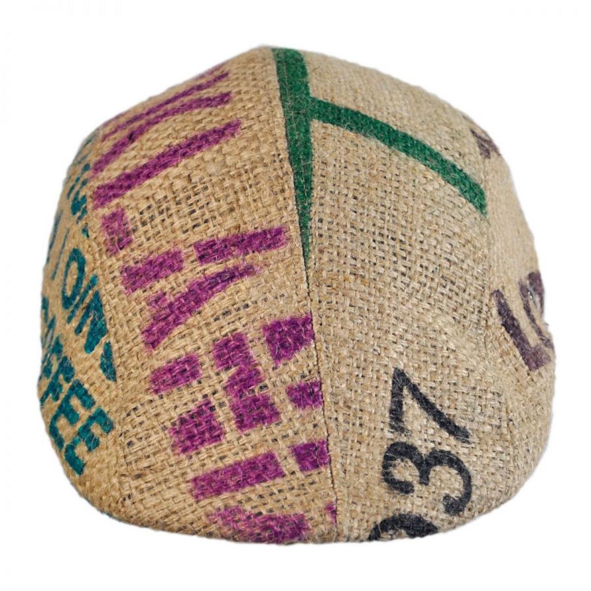 Hills Hats of New Zealand | Havana Coffee Works Jute Duckbill Ivy Cap | 171121 | front | MULTI