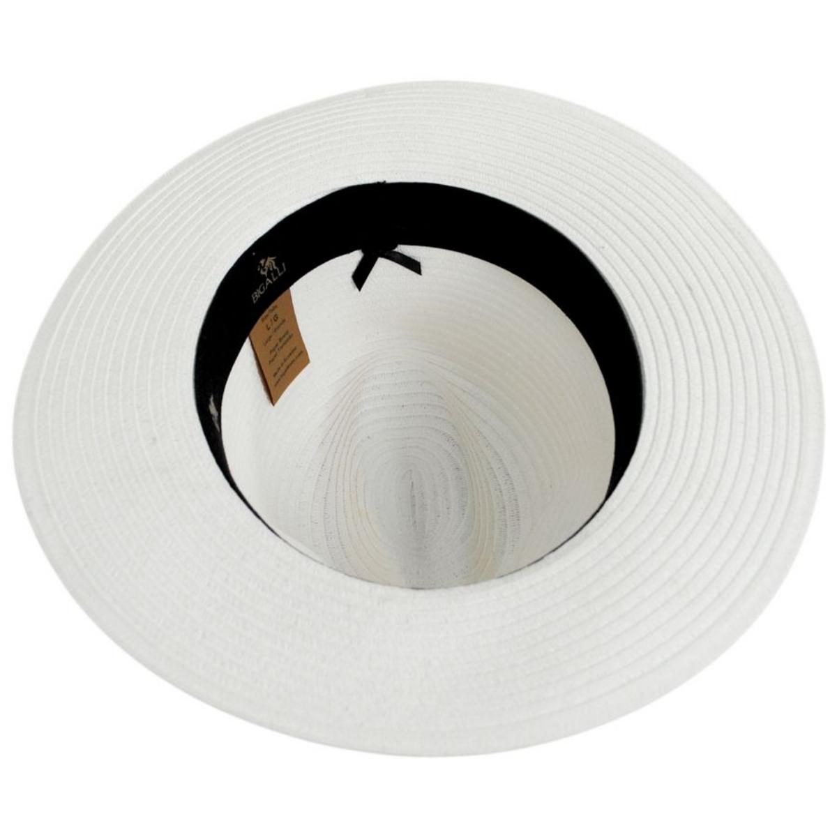 Bigalli | Cameron Toyo Braid Fedora Hat | 129241 | under | WHITE