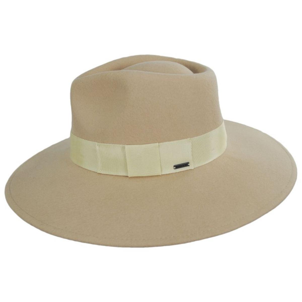 BRIXTON HATS | Joanna Wool Felt Fedora Hat | 123923 | profile | WHEAT