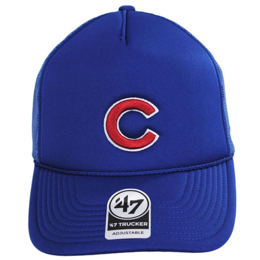 47 Brand | Chicago Cubs MLB Foam Mesh Trucker Snapback Baseball Cap | 203178 | front | ROYAL