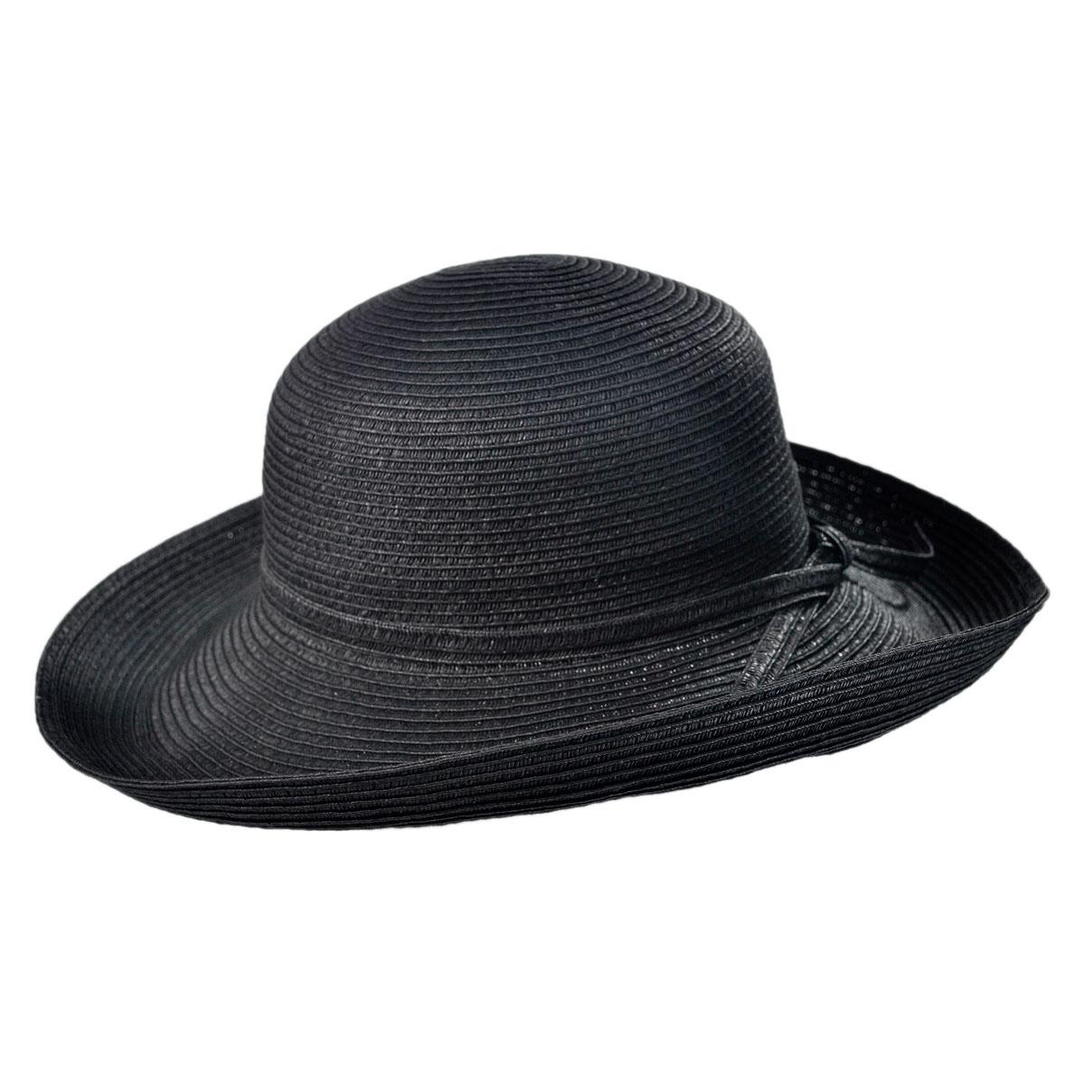 sur la tete | Wholesale Traveler Toyo Straw Sun Hat B2B Pre-Pack | B2B104200 | profile | BLACK