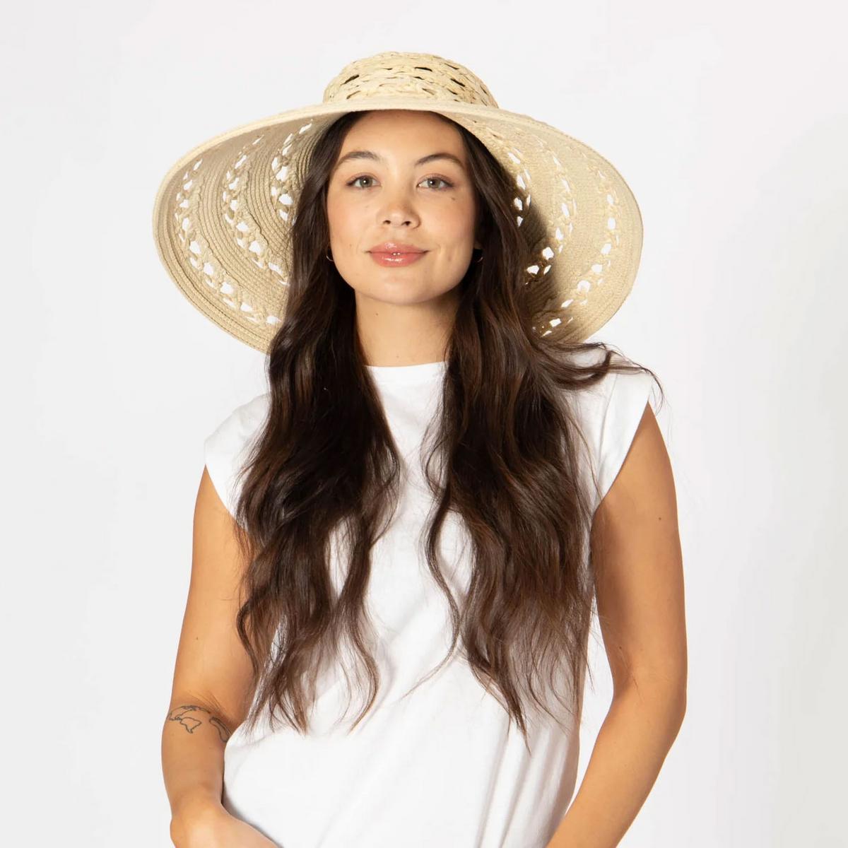 San Diego Hat Company | Sierra Toyo Straw Lampshade Sun Hat | 103690 | lsfone | TAN