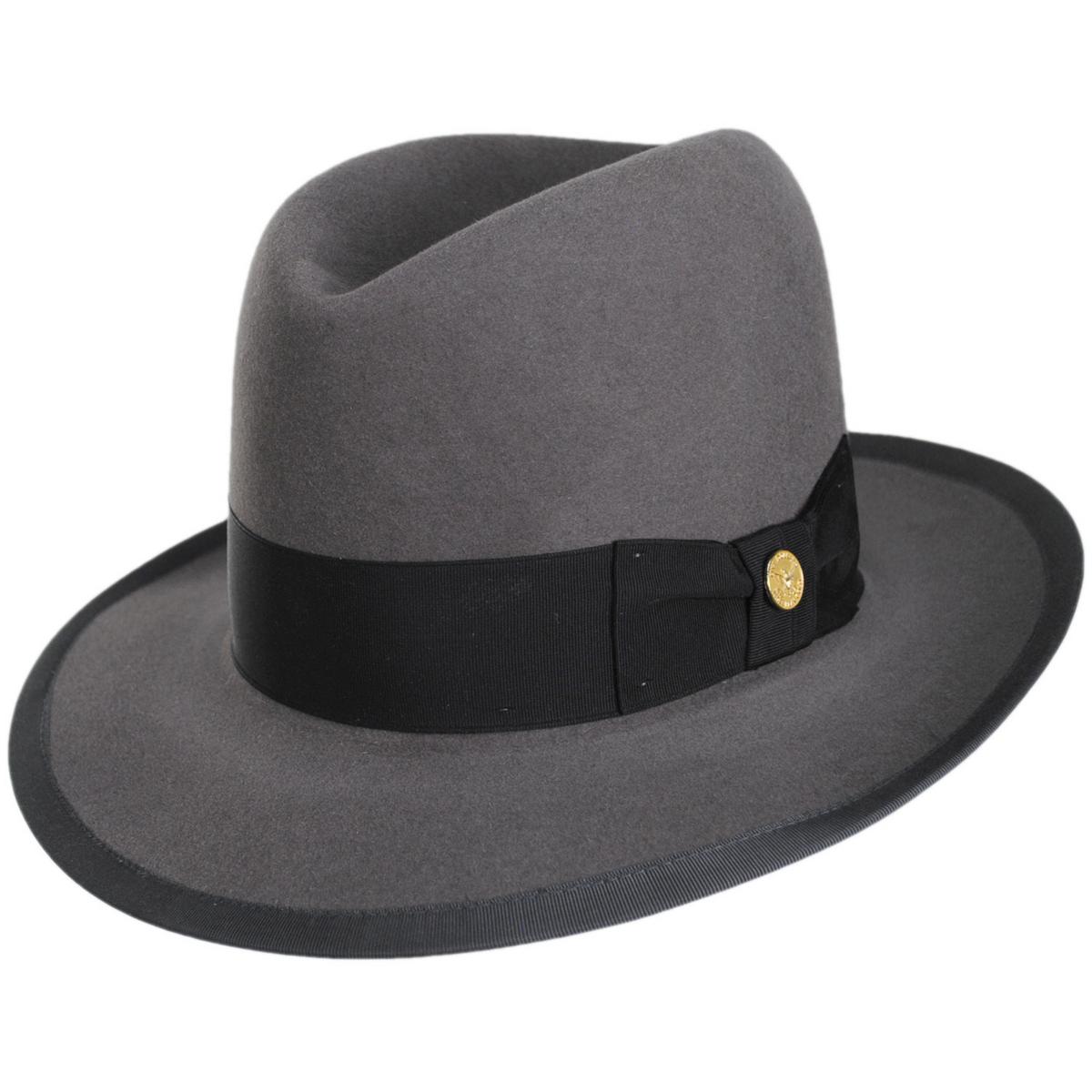 Stetson | Stetsonian B 160th Edition 6X Fur Felt Shapeable Open Crown Fedora Hat | 130755 | lsmone | CARIBOU