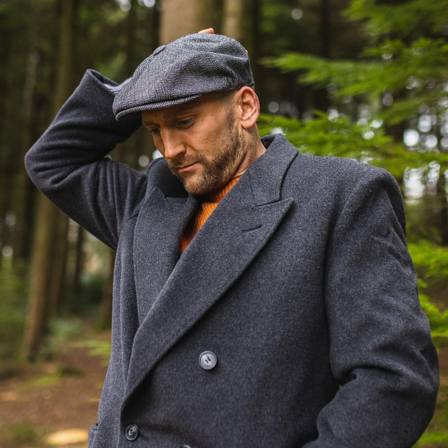 Jaxon Hats | Herringbone Wool Blend Newsboy Cap | 167780 | lsmtwo | GREY