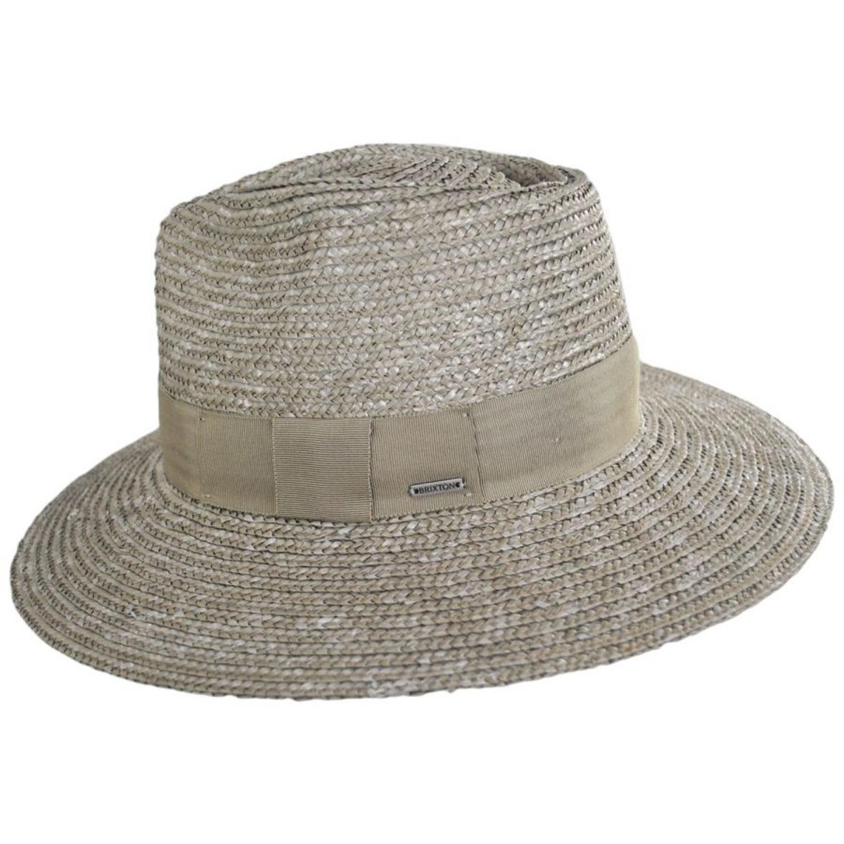 BRIXTON HATS | Joanna Petite Brim Wheat Straw Fedora Hat | 104042 | profile | SAND