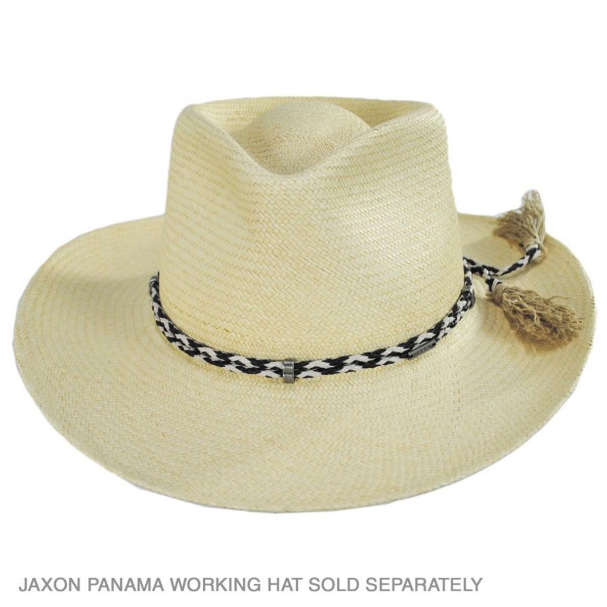 BRIXTON HATS | Double Wrap Leather Hat Band | 601105 | profile | BLACK/OFF WHITE