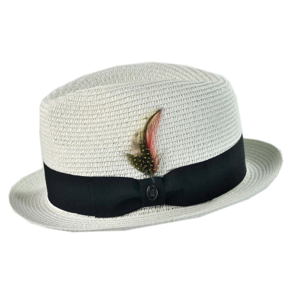 Jaxon Hats | Wholesale Toyo Straw Braid Trilby Fedora Hat B2B Pre-Pack | B2B128500 | profile | WHITE