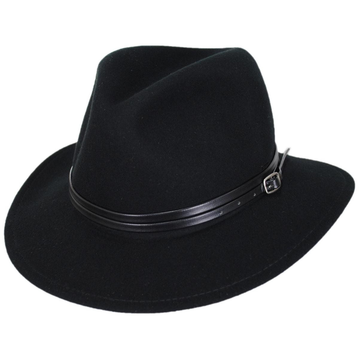 Bailey 1922 | Bair Crushable Wool LiteFelt Fedora Hat | 130103 | lead | BLACK