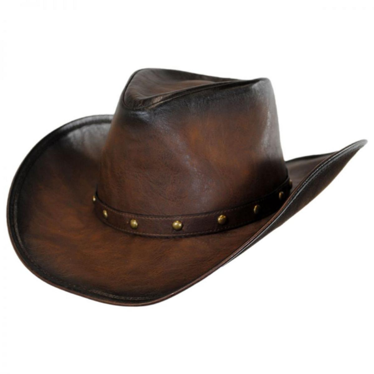 Faux Leather Western Hat – Village Hat Shop - Main Image