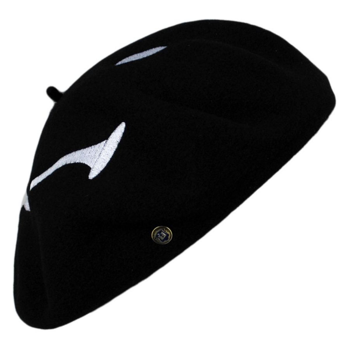 Heritage par Laulhere | Smiley 50th Anniversary Wool Beret | 151075 | lead | BLACK/WHITE