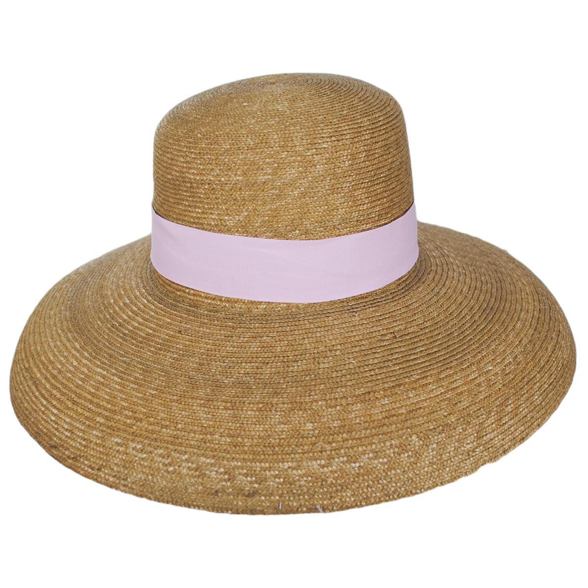 Peter Beaton | Golightly Milan Straw Lampshade Sun Hat | 102235 | front | PINK