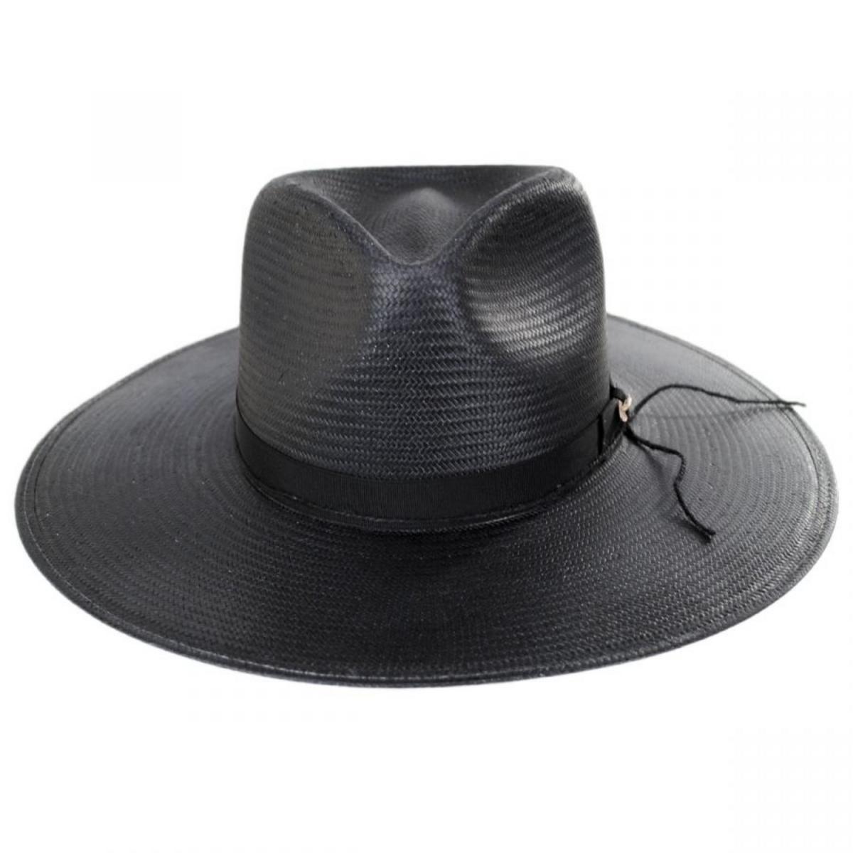 Stetson | JW Marshall Shantung Straw Western Hat | 127017 | front | BLACK