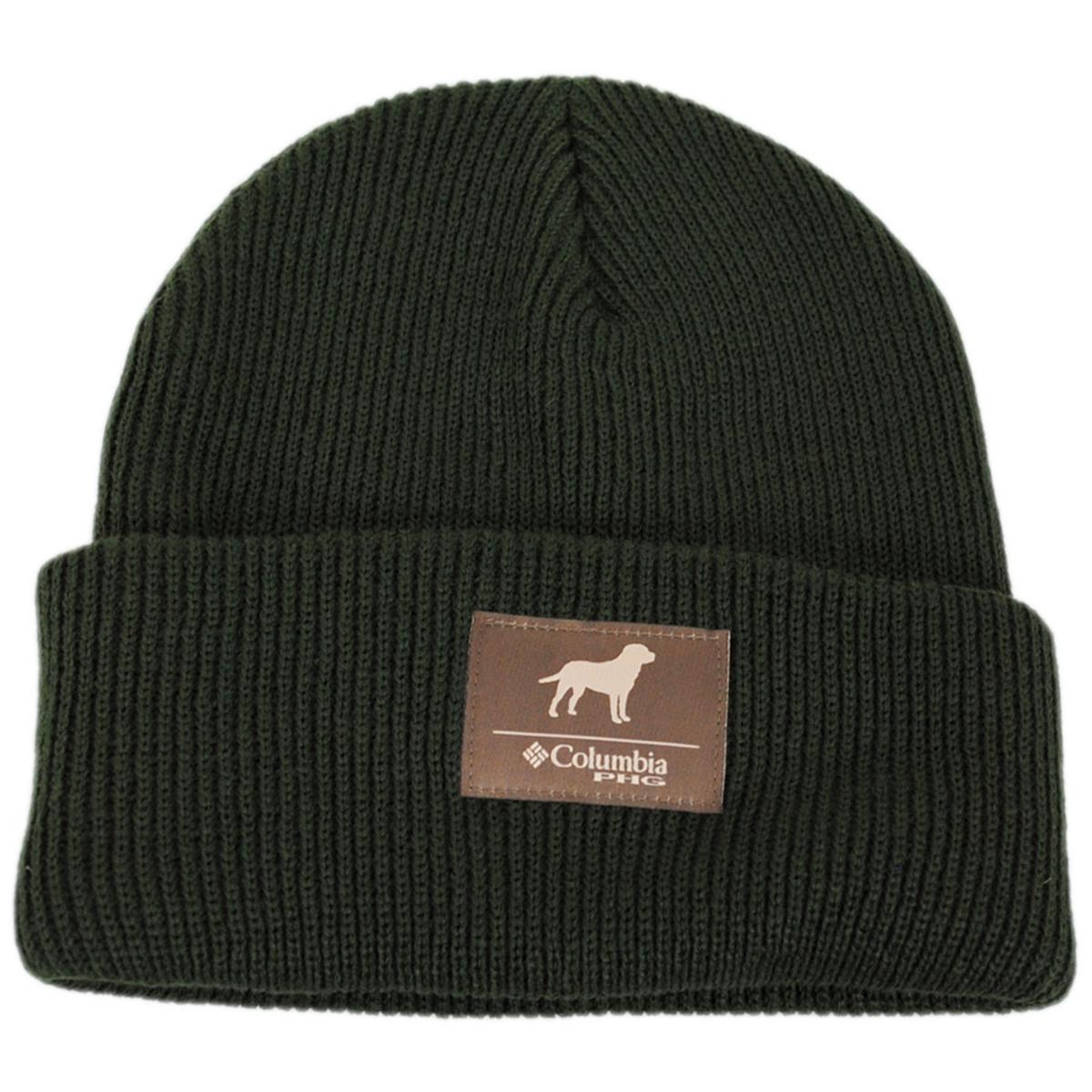 Columbia Sportswear | PHG Patch Acrylic Knit Cuffed Beanie Hat | 500748 | lead | SURPLUS GREEN