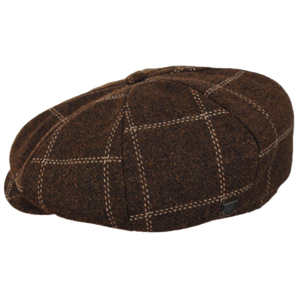 BRIXTON HATS | Brood Baggy Plaid Wool Blend Newsboy Cap | 161505 | profile | COPPER/TAN