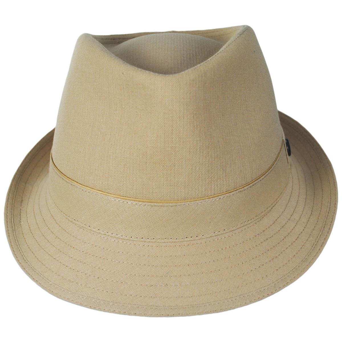 Jaxon Hats | Wholesale Cotton Trilby Fedora Hat B2B Pre-Pack | B2B147247 | front | TAN