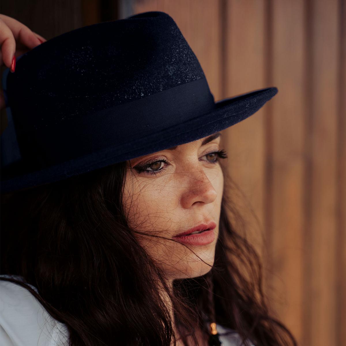 Jaxon Hats | C-Crown Crushable Wool Felt Fedora Hat | 135003 | lsftwo | NAVY BLUE