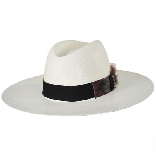 Biltmore | Rossion Wide Brim Toyo Straw Fedora Hat | 127584 | lead | IVORY