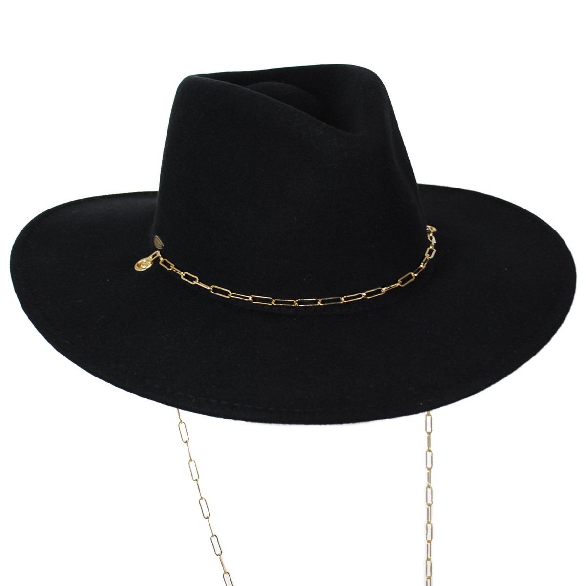 Scala | Candace Wool Felt Fedora Hat | 123494 | lead | BLACK