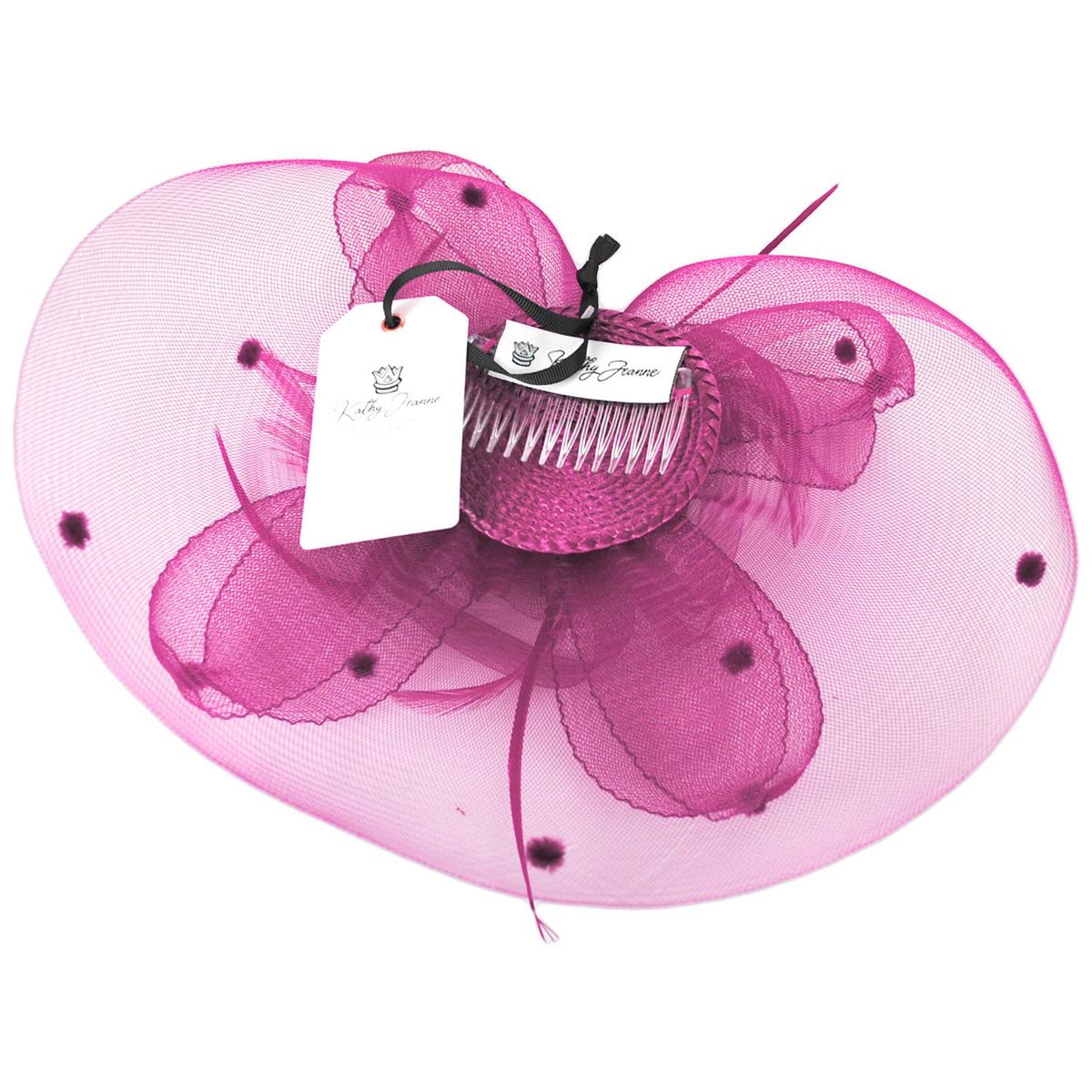 Kathy Jeanne | Voile Horsehair Mesh Fascinator Hat | 122431 | under | FUCHSIA