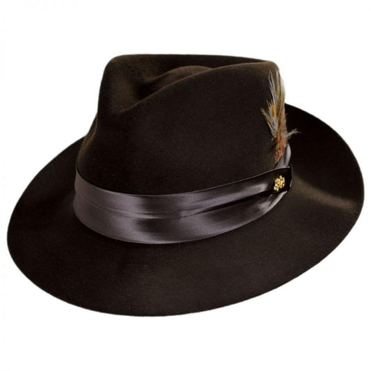 Dobbs | Temptation Fur Felt Fedora Hat | 130625 | lead | CHOCOLATE