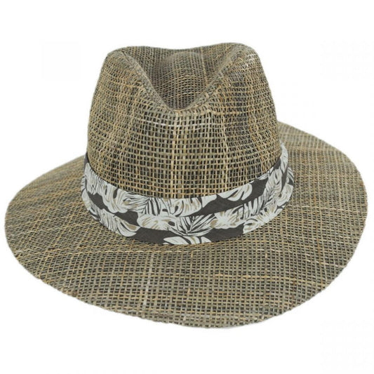 Scala | Quest Seagrass Straw Safari Fedora Hat | 126344 | front | NATURAL