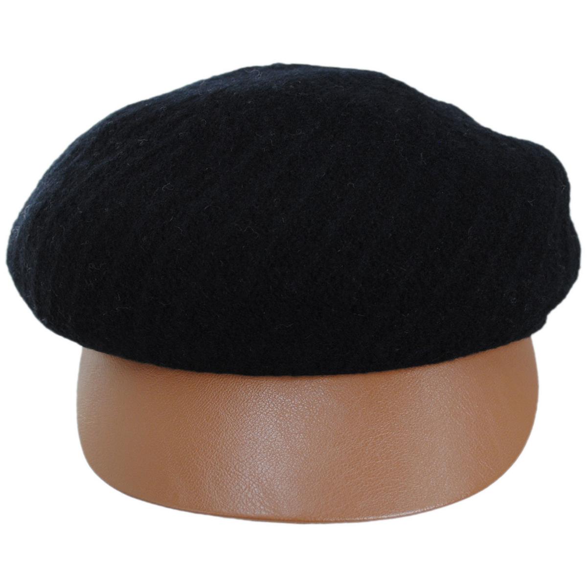 Scala | Alicent Boiled Wool Jockey Cap | 106423 | front | BLACK